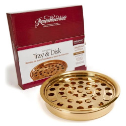 Round Brass-polished 40-hole Stainless-steel Tray